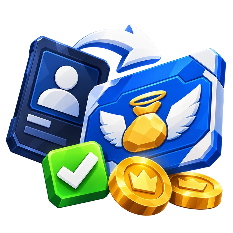 An unlinked player account connecting to a rewards card